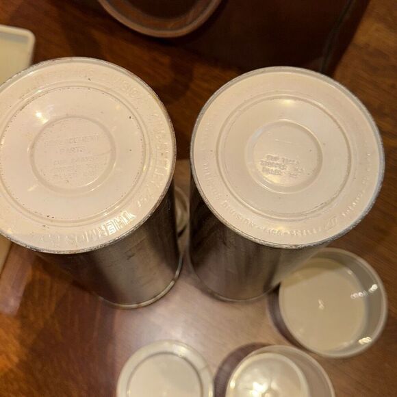 Vintage 50’s 60’s Thermos Set With Original Vinyl Picnic Bag - Picture 10 of 16